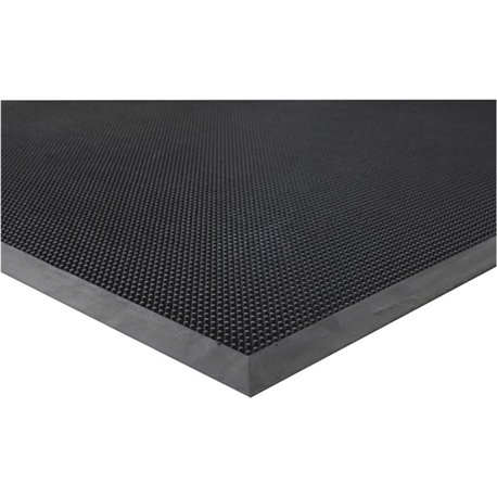 Genuine Joe Brush Tip Scraper Mat - Indoor, Outdoor - 28" Length x 18" Width x 0.400" Thickness - Rectangular - Rubber - Black -