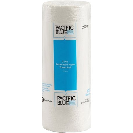 Pacific Blue Select Paper Towel Roll by GP Pro - 2 Ply - 11" x 8.80" - 100 Sheets/Roll - 4.80" Roll Diameter - 1.63" Core - Whit