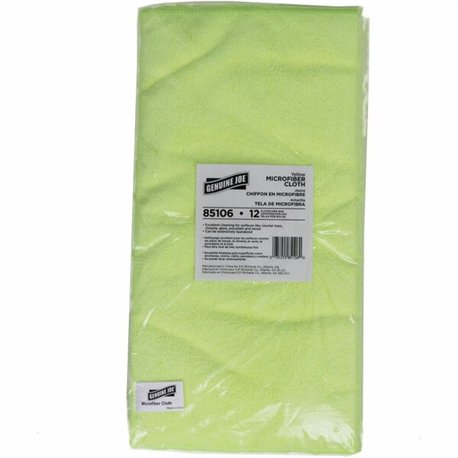 Genuine Joe General-purpose Microfiber Cloth - For General Purpose - 16" Length x 16" Width - 12 / Bag - Durable - Yellow
