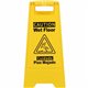 Genuine Joe Universal Graphic Wet Floor Sign - 1 Each - English, Spanish - Wet Floor Print/Message - Foldable - Yellow