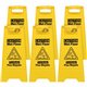 Genuine Joe Universal Graphic Wet Floor Sign - 6 / Carton - English, Spanish - Wet Floor Print/Message - Foldable - Yellow
