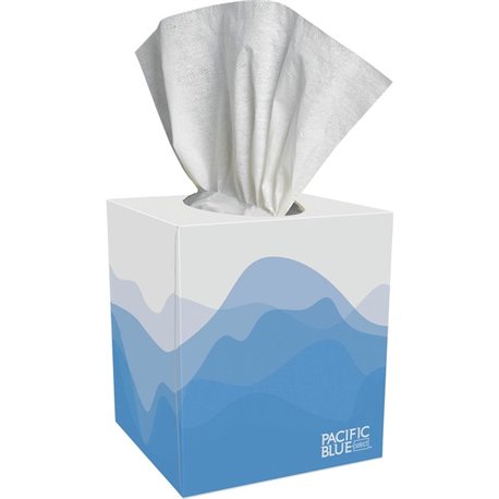 Pacific Blue Select Facial Tissue by GP Pro - Cube Box - 2 Ply - 7.65" x 8.85" - White - 100 Per Box - 1 Box