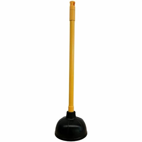 Genuine Joe Value Plus Plunger - 5.75" Cup Diameter - 23" Length - Yellow - Toilet, Drain, Pipe