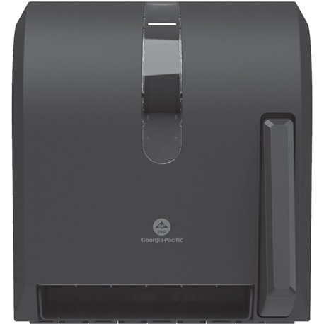 Georgia-Pacific Push Paddle Paper Towel Dispenser - Roll Dispenser - 14.3" Height x 12.8" Width x 10.5" Depth - Black - Hygienic