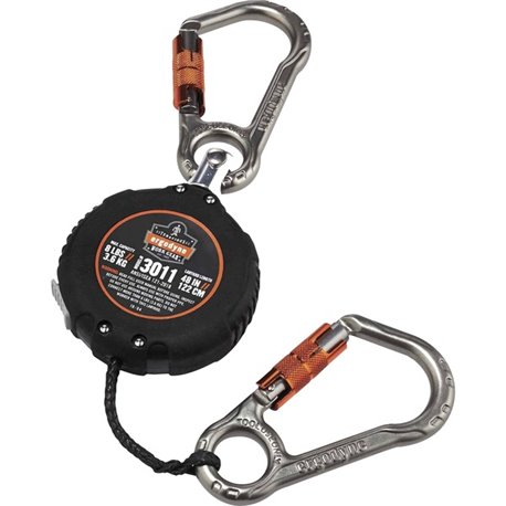 Squids 3011 Retractable Tool Lanyard with Carabiner Mount - 1 Each - 8 lb Load Capacity - Standard - Carabiner Attachment - 1" H