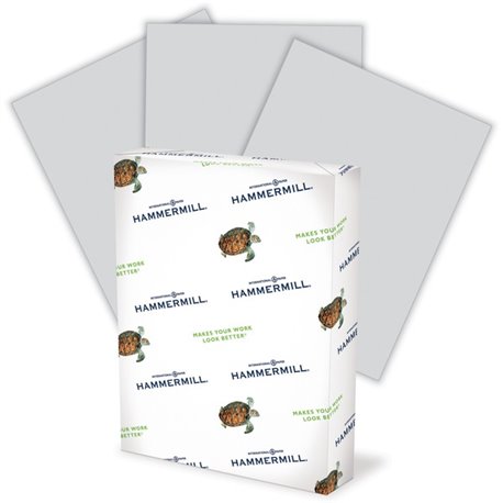 Hammermill Colors Recycled Copy Paper - Gray - Letter - 8 1/2" x 11" - 20 lb Basis Weight - Smooth - 500 / Ream - Sustainable Fo