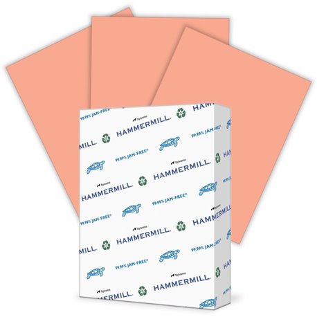 Hammermill Colors Recycled Copy Paper - Salmon - Letter - 8 1/2" x 11" - 20 lb Basis Weight - Smooth - 500 / Ream - Sustainable 