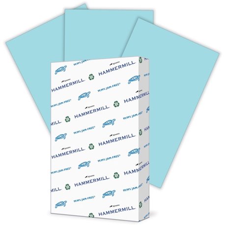 Hammermill Colors Recycled Copy Paper - Blue - Legal - 8 1/2" x 14" - 20 lb Basis Weight - Smooth - 500 / Ream - Sustainable For