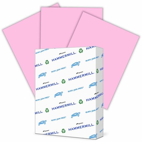 Hammermill Colors Recycled Copy Paper - Pink - Letter - 8 1/2" x 11" - 20 lb Basis Weight - Smooth - 500 / Ream - Sustainable Fo