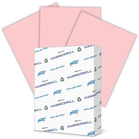 Hammermill Colors Recycled Copy Paper - Pink - Letter - 8 1/2" x 11" - 24 lb Basis Weight - Smooth - 500 / Ream - Sustainable Fo