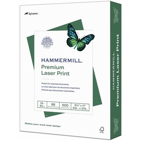 Hammermill Laser Print Paper - Letter - 8.5" x 11" - 24lb - Smooth - Radiant White