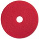Genuine Joe Red Buffing Floor Pad - 13" Diameter - 5/Carton x 13" Diameter x 1" Thickness - Buffing, Scrubbing, Floor - 175 rpm 