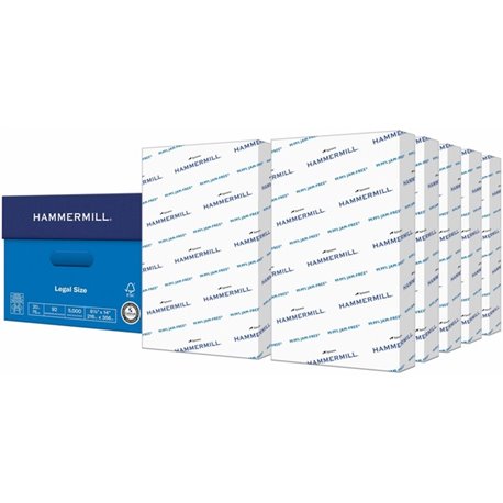 Hammermill Copy Plus Paper - White - 92 Brightness - Legal - 8 1/2" x 14" - 20 lb Basis Weight - 10 / Carton - Sustainable Fores