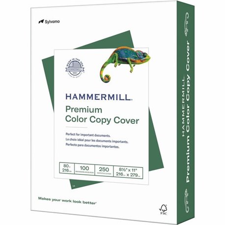 Hammermill Color Copy Cover for Color Copiers, Inkjet & Laser Printers - White - 100 Brightness - Letter - 8 1/2" x 11" - 80 lb 