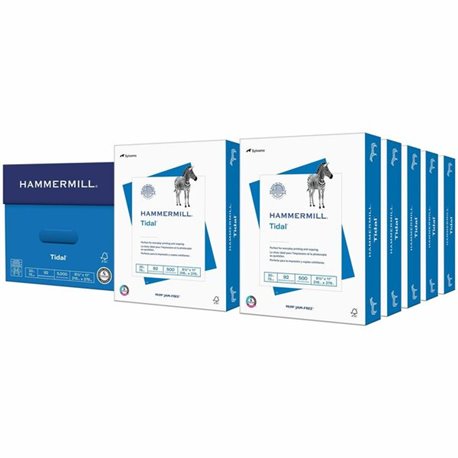 Hammermill Tidal Copy Paper - White - 92 Brightness - Letter - 8 1/2" x 11" - 20 lb Basis Weight - 5000 / Carton - Sustainable F