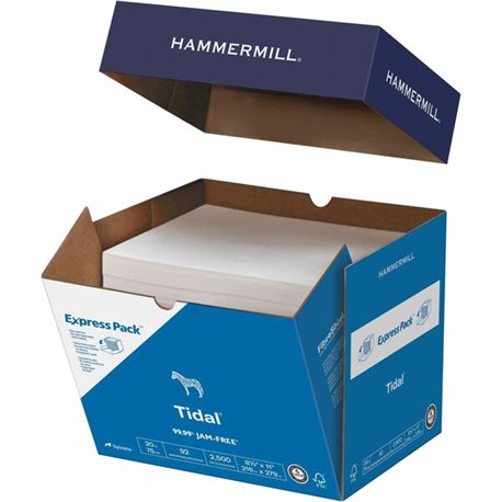 Hammermill Tidal Express Pack Copy Paper - White - 92 Brightness - Letter - 8 1/2" x 11" - 20 lb Basis Weight - 2500 / Carton - 