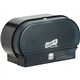 Genuine Joe Solutions Standard Bath Tissue Roll Dispenser - Manual - 2000 x Sheet, 2 x Roll - Black - Sliding Door - 1 Each