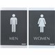 Headline Signs ADA MEN/WOMEN Restroom Sign - 1 Set - Men, Women Print/Message - 6" Width9" Depth - Rectangular Shape - Silver Pr