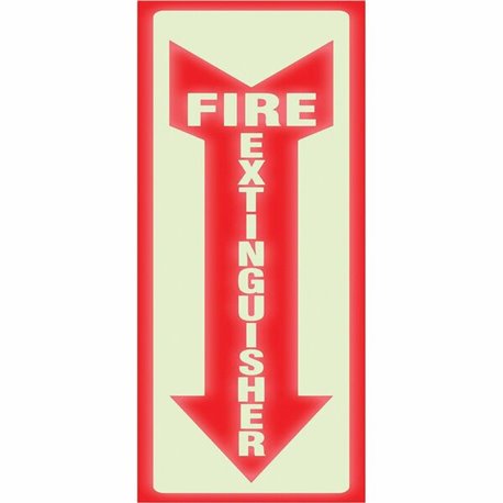 Headline Signs Glow In Dark Fire Extinguisher Sign - 1 Each - Fire Extinguisher Print/Message - 4" Width13" Depth - Glow-in-the-