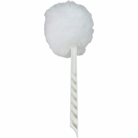 Genuine Joe Toilet Bowl Mop - 4.50" Head - 12" Plastic Handle - Durable, Scrubber Strip, Acid Resistant - 25 / Carton - White
