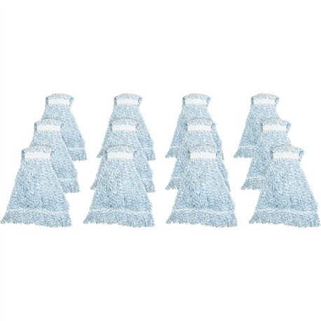 Genuine Joe Blue Stripes Hygrade Mophead - Rayon - Blue, White - 12 / Carton