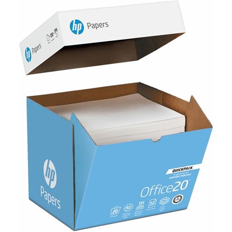 HP Papers Office20 Paper - QuickPack (loose sheets) - White - 92 Brightness - Letter - 8 1/2" x 11" - 20 lb Basis Weight - 2500 