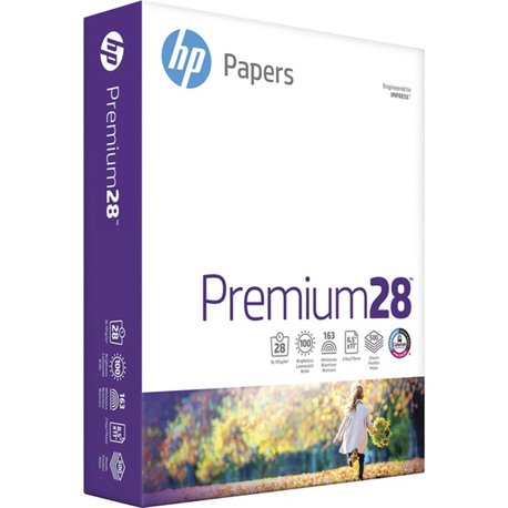 HP Papers Premium28 Laser Paper - Bright White - 100 Brightness - Letter - 8 1/2" x 11" - 28 lb Basis Weight - 320 g/m&178 Gramm