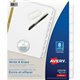 Avery Big Tab Write & Erase Dividers 8 Tabs 8 tabs - 8 x Divider(s) - 8 Write-on Tab(s) - 8 - 8 Tab(s)/Set - 8.5" Divider Width 