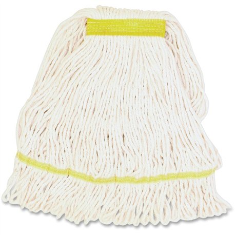Genuine Joe Narrow Band Small Mophead - Small - Rayon, Cotton, Cotton, Fiber - 1Each
