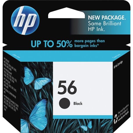 HP 56 (C6656AN) Original Inkjet Ink Cartridge - Black - 1 Each - 520 Pages