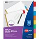 Avery Big Tab Write & Erase Dividers - 8 x Divider(s) - 8 Write-on Tab(s) - 8 - 8 Tab(s)/Set - 8.5" Divider Width x 11" Divider 