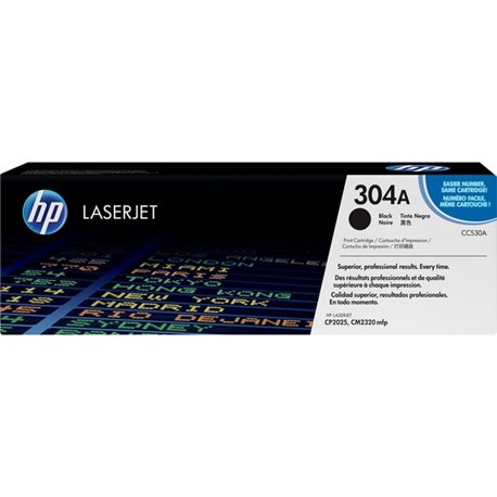 HP 304A (CC530A) Original Standard Yield Laser Toner Cartridge - Single Pack - Black - 1 Each - 3500 Pages