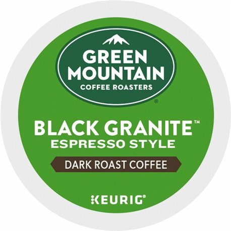 Green Mountain Coffee Roasters K-Cup Black Granite Espresso Style Coffee - Compatible with Keurig Brewer - Dark - 24 / Box