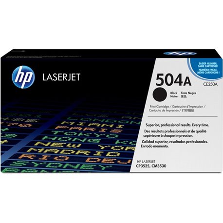 HP 504A (CE250A) Original Laser Toner Cartridge - Single Pack - Black - 1 Each - 5000 Pages