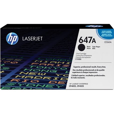 HP 647A (CE260A) Original Laser Toner Cartridge - Single Pack - Black - 1 Each - 8500 Pages