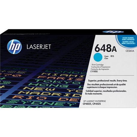 HP 648A (CE261A) Original Standard Yield Laser Toner Cartridge - Single Pack - Cyan - 1 Each - 11000 Pages