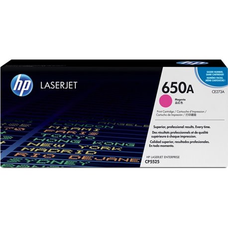 HP 650A (CE273A) Original Laser Toner Cartridge - Single Pack - Magenta - 1 Each - 15000 Pages