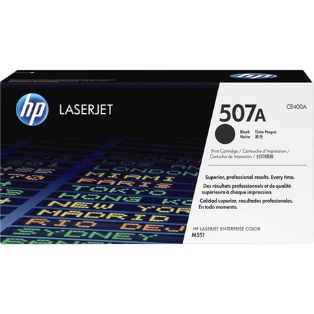 HP 507A (CE400A) Original Laser Toner Cartridge - Single Pack - Black - 1 Each - 5500 Pages