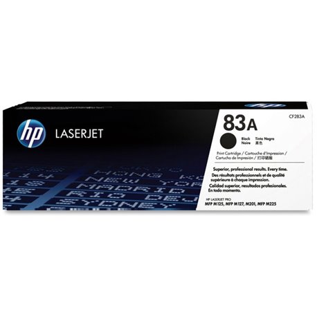 HP 83A (CF283A) Original Laser Toner Cartridge - Single Pack - Black - 1 Each - 1500 Pages