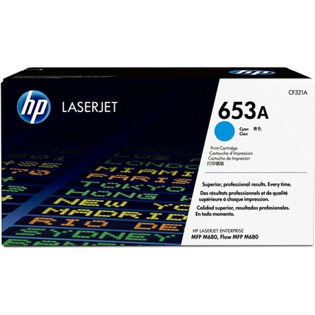 HP 653A (CF321A) Original Laser Toner Cartridge - Single Pack - Cyan - 1 Each - 16500 Pages