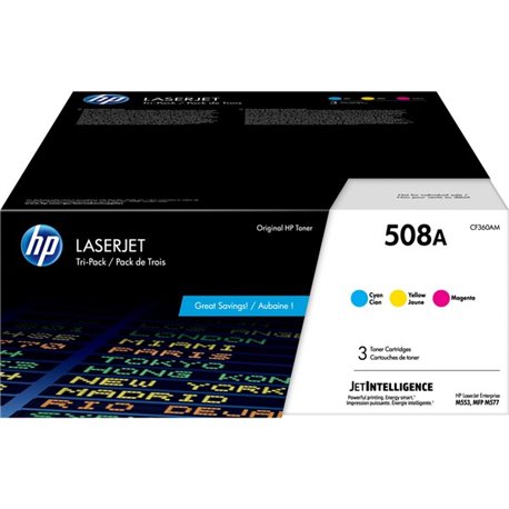 HP 508A Original Laser Toner Cartridge - Cyan, Magenta, Yellow - 3 / Pack - 5000 Pages Cyan, 5000 Pages Magenta, 5000 Pages Yell