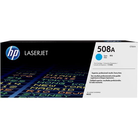 HP 508A (CF361A) Original Laser Toner Cartridge - Single Pack - Cyan - 1 Each - 5000 Pages