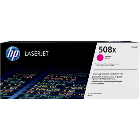 HP 508X (CF363X) Original High Yield Laser Toner Cartridge - Single Pack - Magenta - 1 Each - 9500 Pages