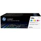 HP 128A (CF371AM) Original Laser Toner Cartridge - Tri-pack - Cyan, Magenta, Yellow - 3 / Carton - 1300 Pages