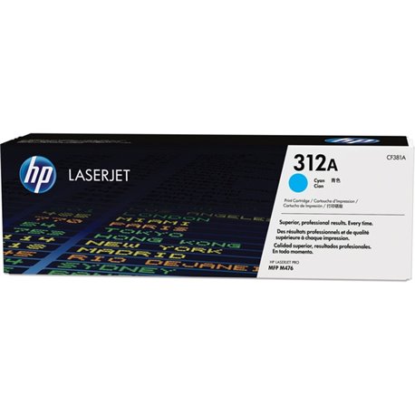 HP 312A (CF381A) Original Laser Toner Cartridge - Single Pack - Cyan - 1 Each - 2700 Pages