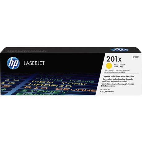 HP 201X (CF402X) Original High Yield Laser Toner Cartridge - Single Pack - Yellow - 1 Each - 2300 Pages