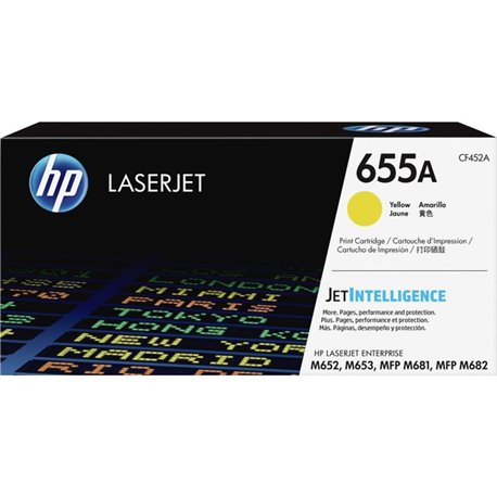 HP 655A (CF452A) Original Laser Toner Cartridge - Yellow - 1 Each - 10500 Pages