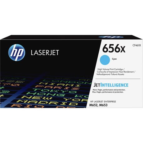 HP 656X (CF461X) Original High Yield Laser Toner Cartridge - Cyan - 1 Each - 22000 Pages