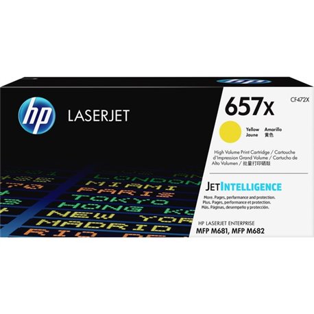 HP 657X (CF472X) Original High Yield Laser Toner Cartridge - Yellow - 1 Each - 23000 Pages