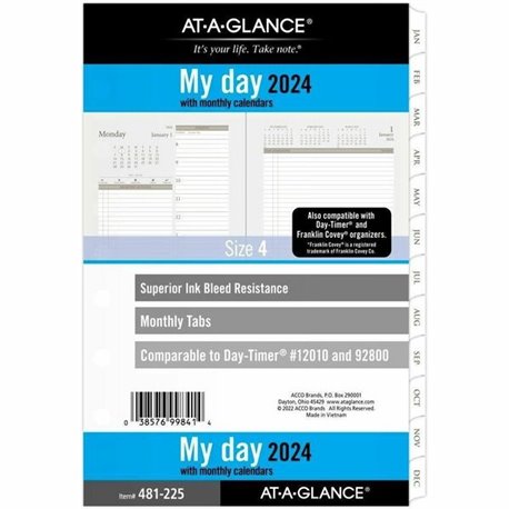 At-A-Glance Dark Romance 2024 Weekly Monthly Planner, Large, 8 1/2" x 11" - Large Size - Julian Dates - Weekly, Monthly - 13 Mon